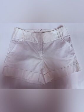 Express White Women's Cotton Stretch Twill Chino Cuffed Shorts